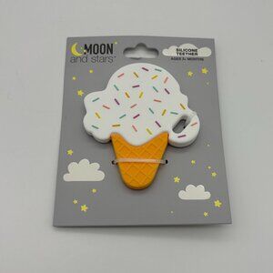 Moon and Stars Ice Cream Cone Silicone Teether, Baby Toy NEW